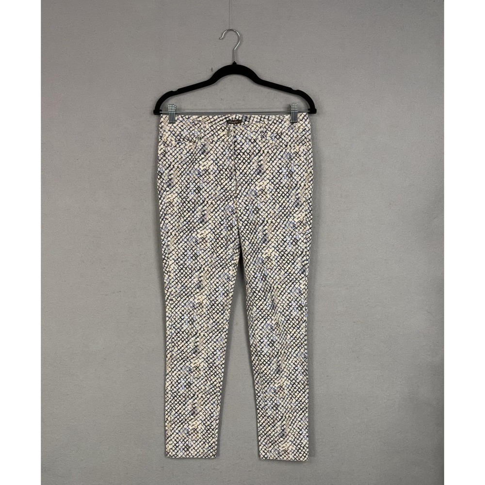J McLaughlin Pants Womens 4 Beige Animal Print Skinny Ankle Stretch Resort Coast